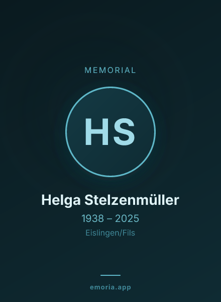 Memorial portrait of Helga Stelzenmüller