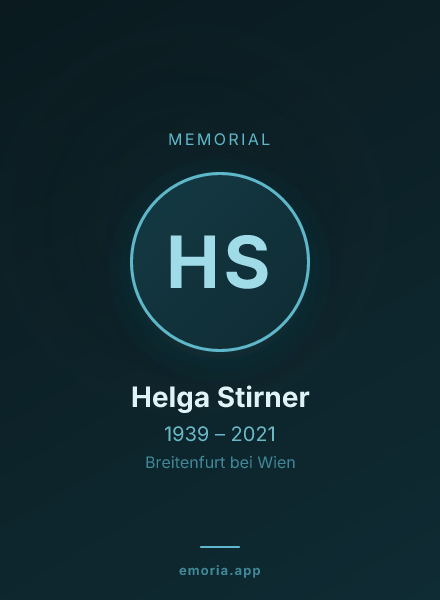 Memorial portrait of Helga Stirner