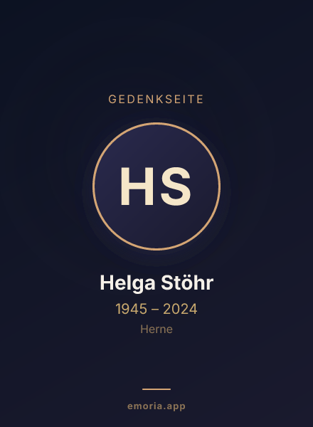 Gedenkportrait von Helga Stöhr