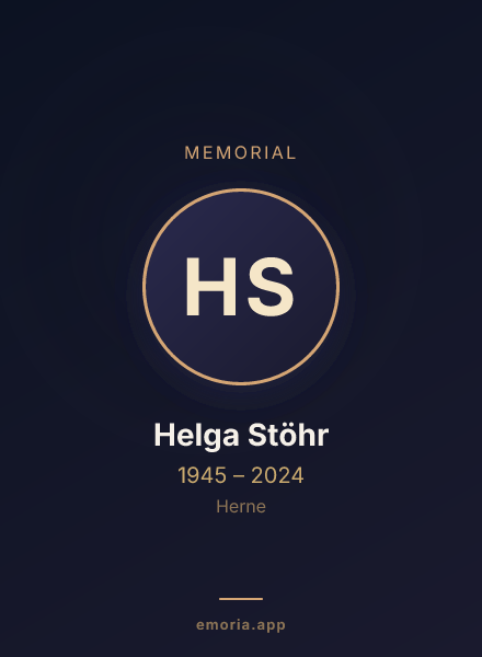 Memorial portrait of Helga Stöhr