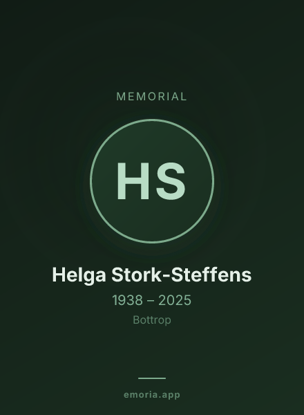 Memorial portrait of Helga Stork-Steffens