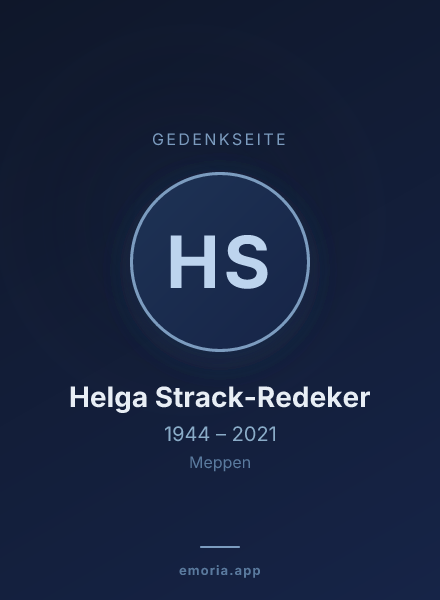 Gedenkportrait von Helga Strack-Redeker
