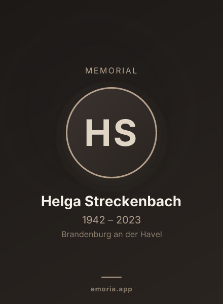 Memorial portrait of Helga Streckenbach