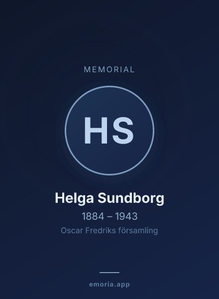 Memorial portrait of Helga Sundborg