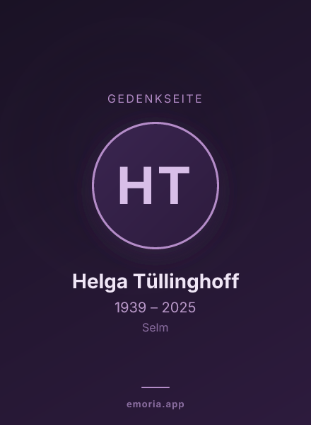 Gedenkportrait von Helga Tüllinghoff