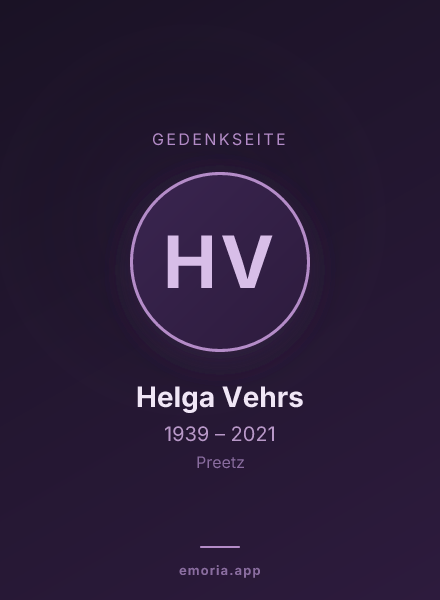 Gedenkportrait von Helga Vehrs