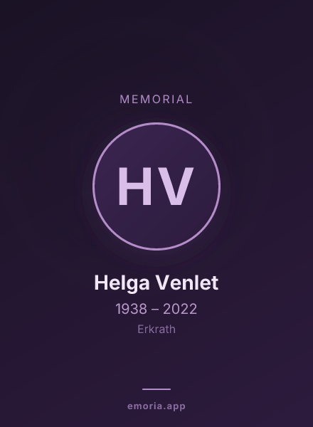 Memorial portrait of Helga Venlet