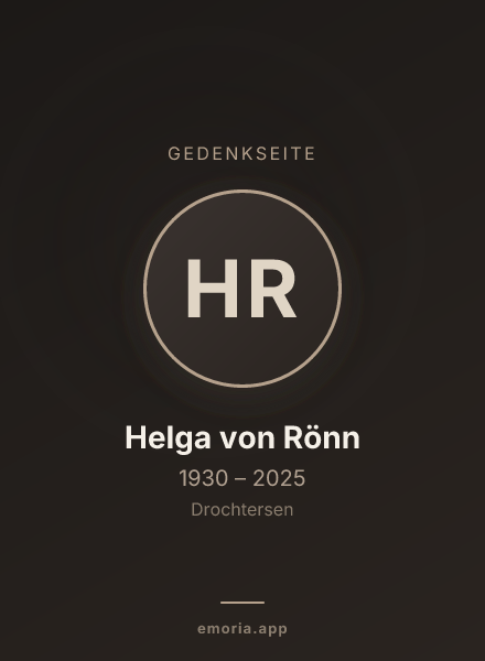 Gedenkportrait von Helga von Rönn