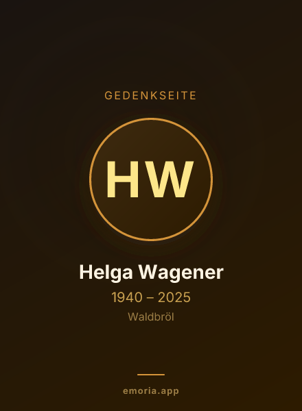 Gedenkportrait von Helga Wagener