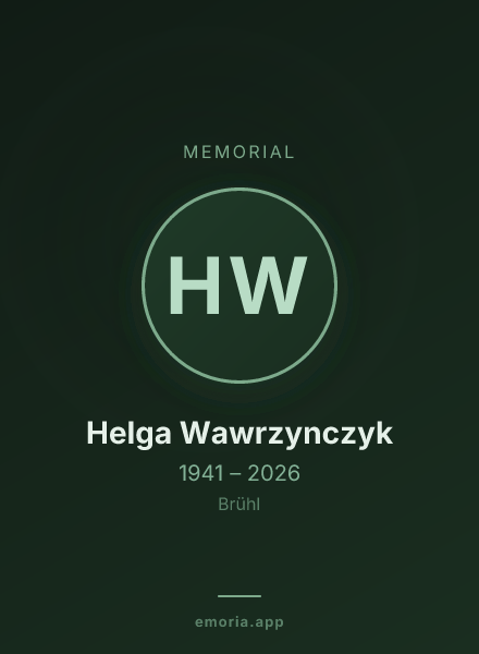 Memorial portrait of Helga Wawrzynczyk