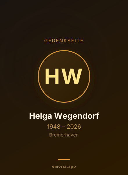 Gedenkportrait von Helga Wegendorf