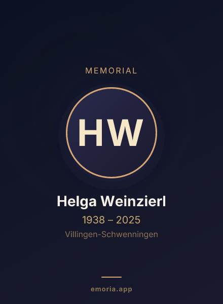 Memorial portrait of Helga Weinzierl