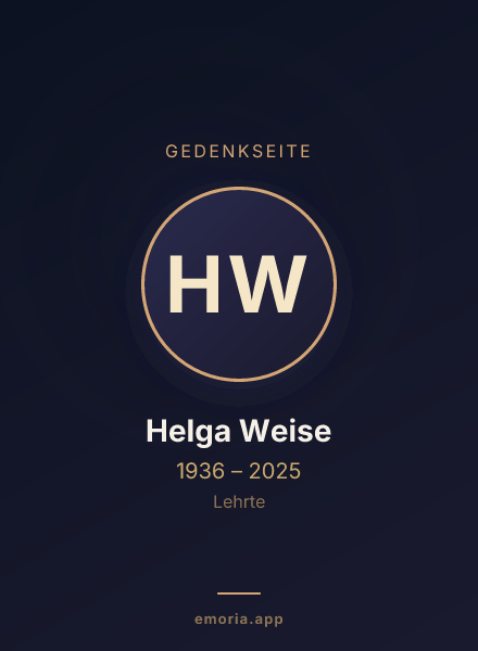 Gedenkportrait von Helga Weise