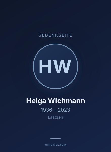Gedenkportrait von Helga Wichmann