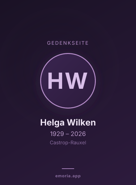 Gedenkportrait von Helga Wilken
