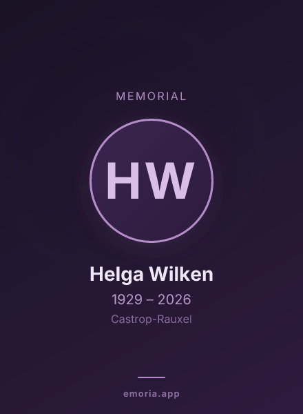 Memorial portrait of Helga Wilken
