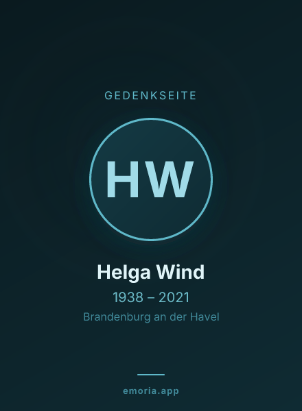 Gedenkportrait von Helga Wind