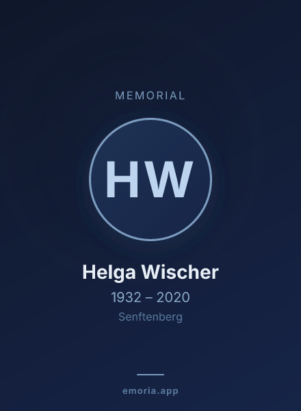 Memorial portrait of Helga Wischer