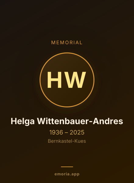Memorial portrait of Helga Wittenbauer-Andres