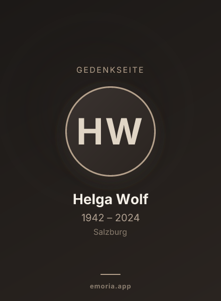 Gedenkportrait von Helga Wolf