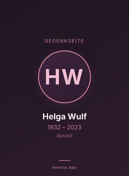 Gedenkportrait von Helga Wulf