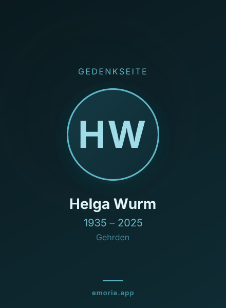 Gedenkportrait von Helga Wurm