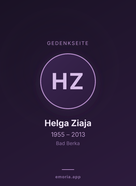 Gedenkportrait von Helga Ziaja