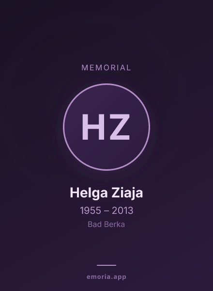 Memorial portrait of Helga Ziaja