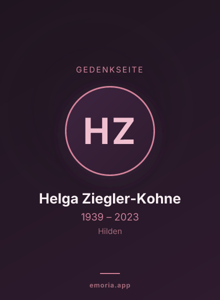 Gedenkportrait von Helga Ziegler-Kohne