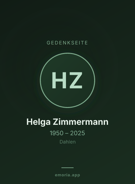 Gedenkportrait von Helga Zimmermann