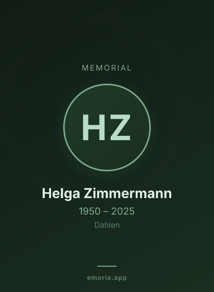Memorial portrait of Helga Zimmermann