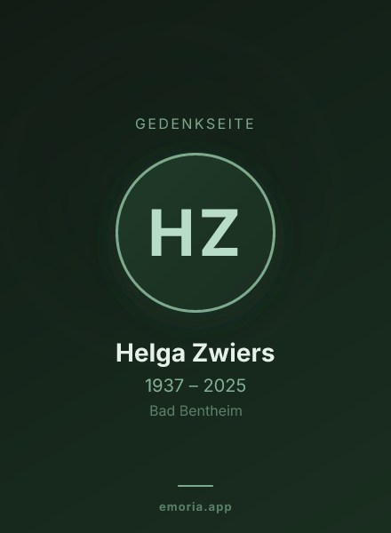 Gedenkportrait von Helga Zwiers