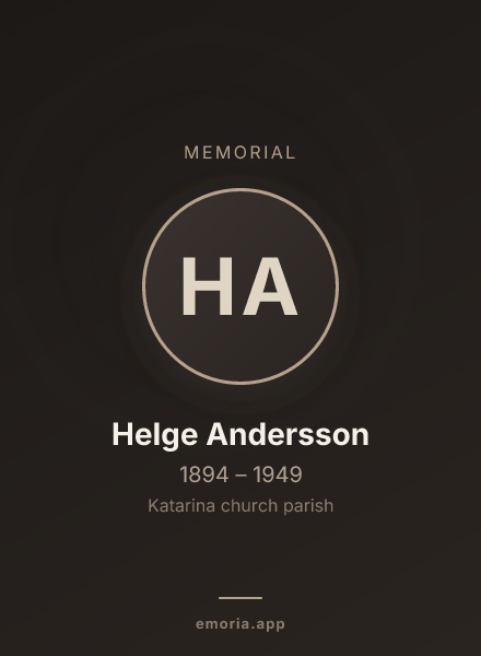 Memorial portrait of Helge Andersson