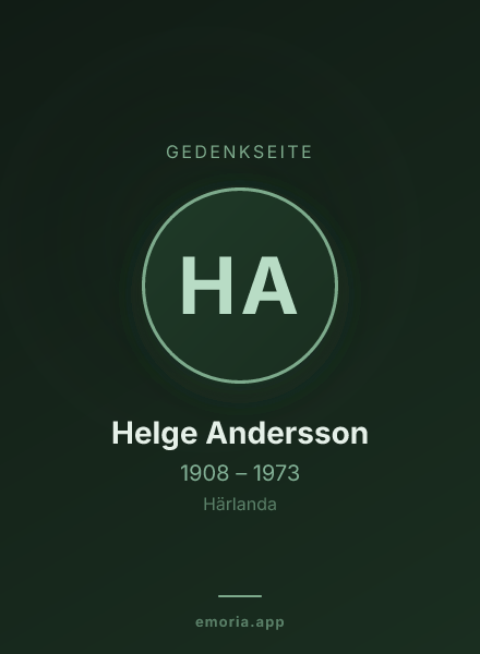 Gedenkportrait von Helge Andersson