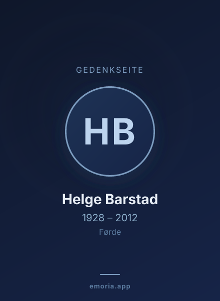 Gedenkportrait von Helge Barstad