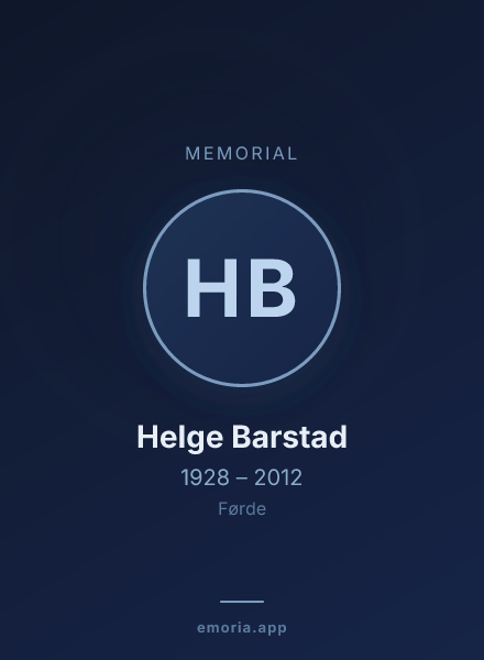 Memorial portrait of Helge Barstad
