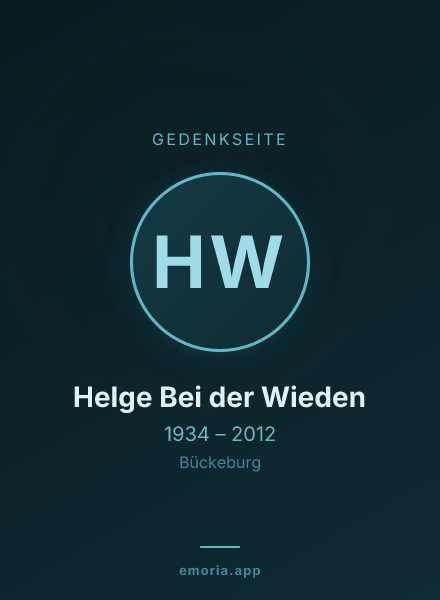 Gedenkportrait von Helge Bei der Wieden