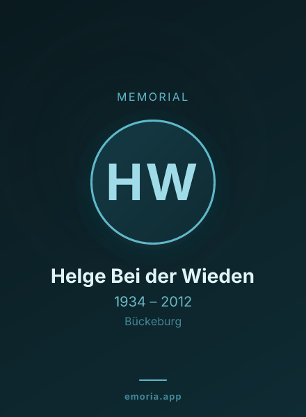 Memorial portrait of Helge Bei der Wieden