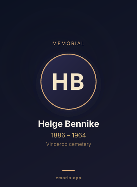 Memorial portrait of Helge Bennike