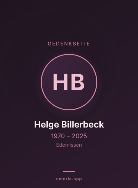 Gedenkportrait von Helge Billerbeck