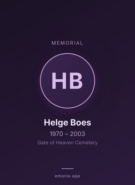 Memorial portrait of Helge Boes