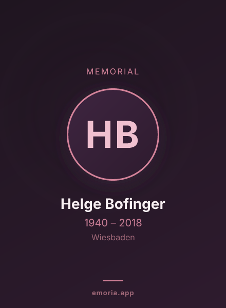 Memorial portrait of Helge Bofinger