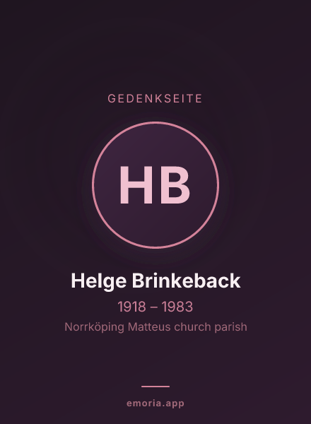 Gedenkportrait von Helge Brinkeback