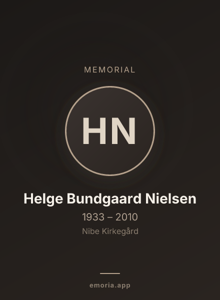 Memorial portrait of Helge Bundgaard Nielsen