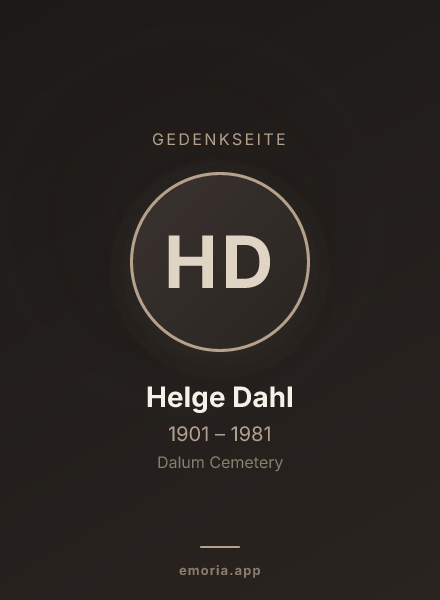 Gedenkportrait von Helge Dahl