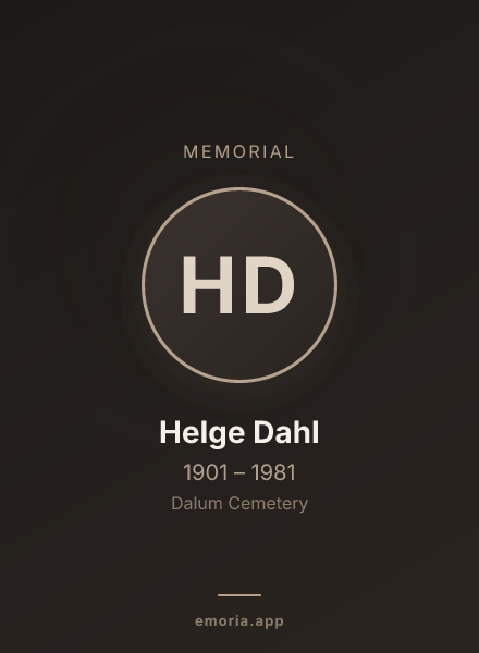 Memorial portrait of Helge Dahl