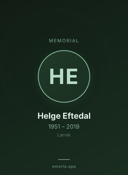 Memorial portrait of Helge Eftedal