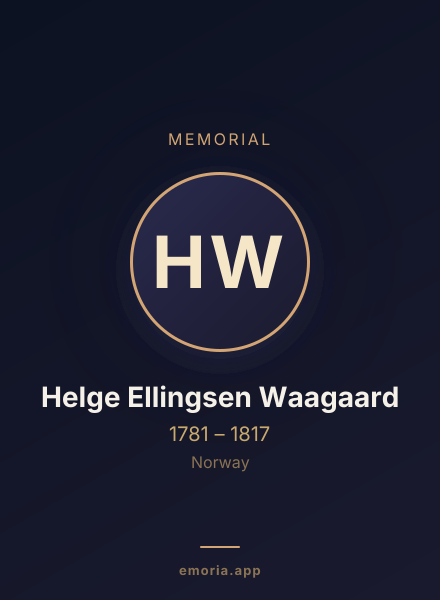 Memorial portrait of Helge Ellingsen Waagaard