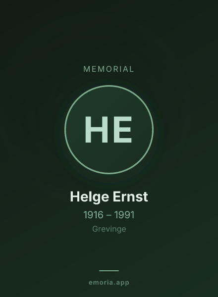 Memorial portrait of Helge Ernst