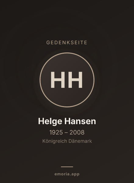 Gedenkportrait von Helge Hansen